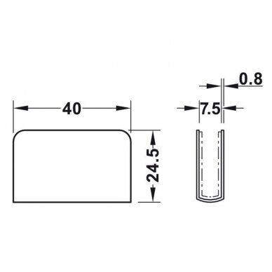 Counterpiece for 4-6 mm glass doors 1