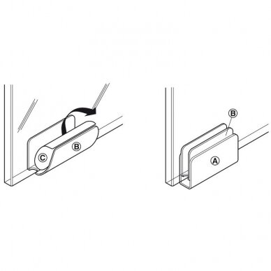 Prie stiklo tvirtinama detalė, 4-6 mm stiklui 2