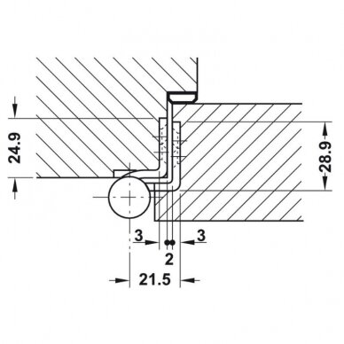 Butt hinge for rebated doors QF1 2