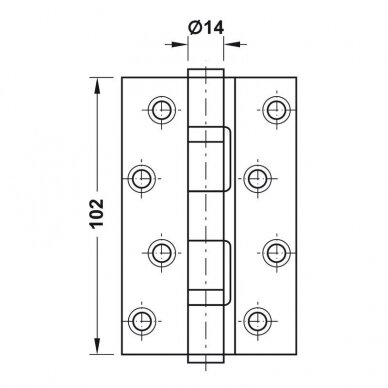 Butt hinge for rebated doors QF1 1