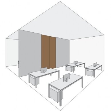 PS66 Sliding system for retractable wooden doors 2