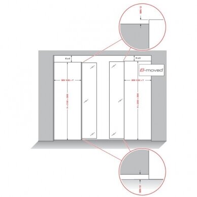 PS66 Sliding system for retractable wooden doors 4