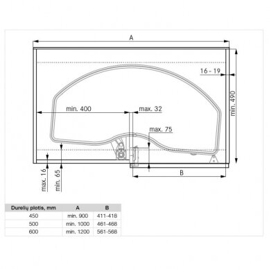 "QUATURIS S" corner cabinet solution, 3 shelves 2