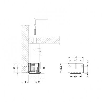 Adjustable support 19 mm panel 1