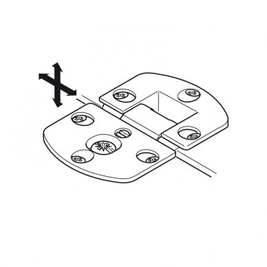 Flap hinge, 90°, 3D adjustable, for wooden flaps 1