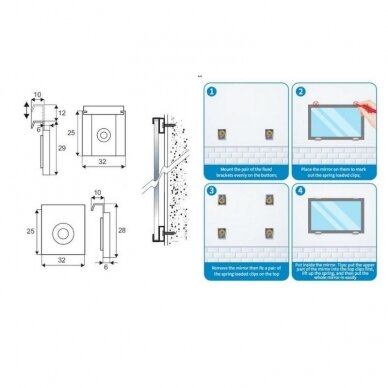 Mirror holder set (4 pcs.) 1