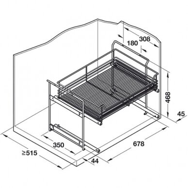 Pull Out Storage Frame with two baskets 2