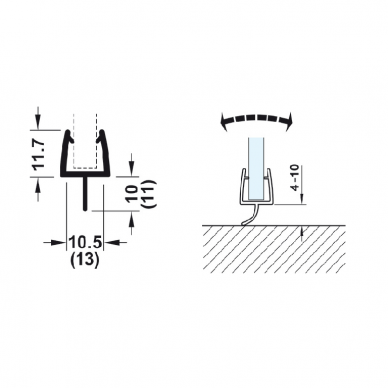 The sealing profile for glass doors 1