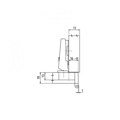 Single joint hinge GRASS NEXIS Slide on 1