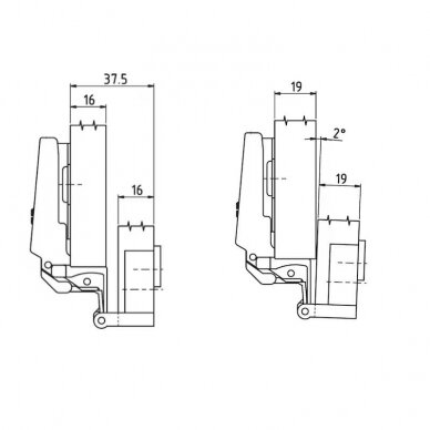 Single joint hinge GRASS NEXIS Slide on 3