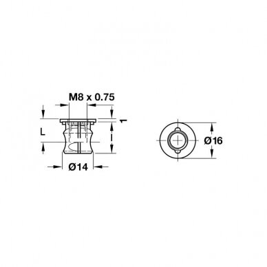 Sąvarža D=14 mm, 18 mm storio plokštei 1