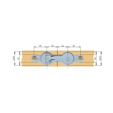 Worktop connector "Quick " for 40-70mm honeycomb panel 1