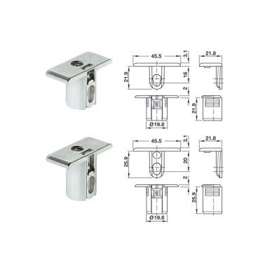 Connector housing, Tab 20 HC for lightweight panels 4