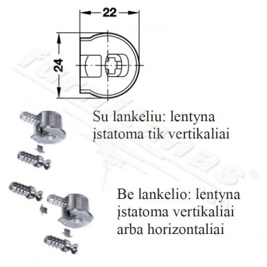 Sąvaržos iš cinko lydinio, Ø - 20 mm 3