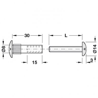 Connecting screws and sleeves with M6 thread 1