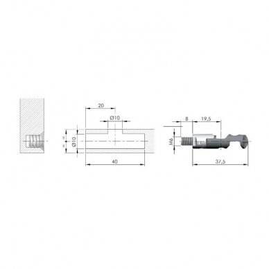 TARGET J10 connecting fitting screw, M6 1