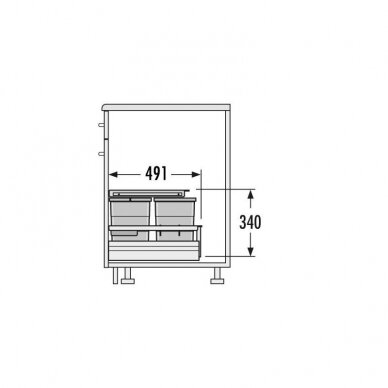 Separato K, for 450 mm drawer 2