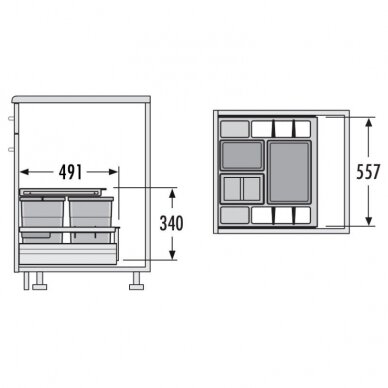 Separato K, for 600 mm drawer 2