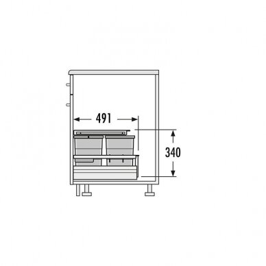 Separato K, for 900 mm drawer 2