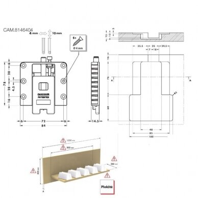 System mocowania panelu ściennego 8146 (wsporniki frezowane) 1