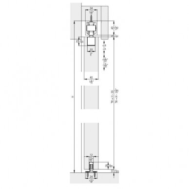 Sliding door system Hawa JUNIOR 100 B set with surface mounted ceiling track 1