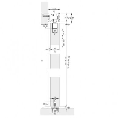 Sliding door system Hawa JUNIOR 100 B set with wall mounted track 3