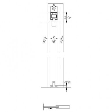 Sliding door system Hawa JUNIOR 100 B Pocket set with surface mounted ceiling track 1