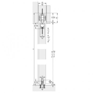 Sliding door system Hawa JUNIOR 120 B set with surface mounted ceiling track 1