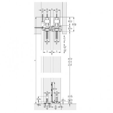 Sliding door system Hawa JUNIOR 80 Z Telescopic 2 set with surface mounted ceiling track 2