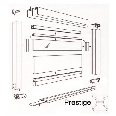 Slenkančių durų sistema "Prestige" ir "Eclips" 2