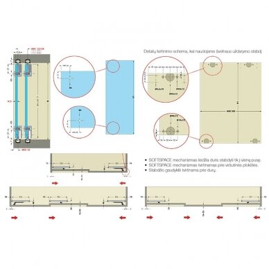 System for front or inside sliding doors PS03 4