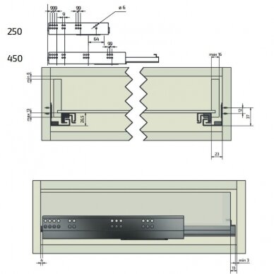 "SLIDES 60", full extension, Push-open system 1