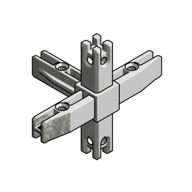 SMARTCUBE center connector for 5 profiles, black