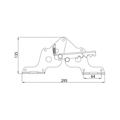 Sofa bed mechanism set (2 pcs.), 3 angles 6