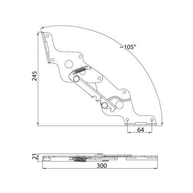 Sofa bed mechanism set (2 pcs.), 3 angles 7