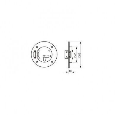 Lock for flap doors, semi-recessed 1