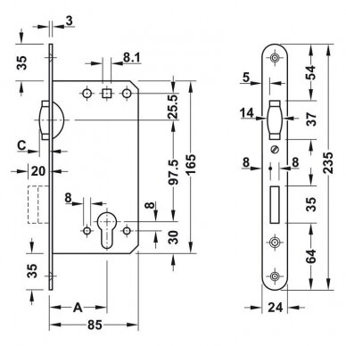 The lock with ball latch 1