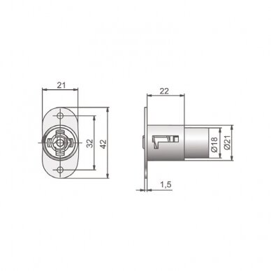 Lock with push cylinder "Lock 501" for sliding doors 1