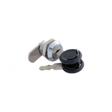 Cam lock for drawers and cabinet doors of wood and metal