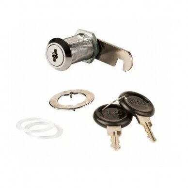 Cam lock for drawers and cabinet doors of wood and metal