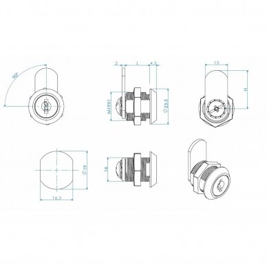 Cam lock for drawers and cabinet doors of wood and metal 1