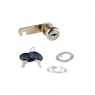 Cam lock for cabinet doors of wood and metal, keyed alike