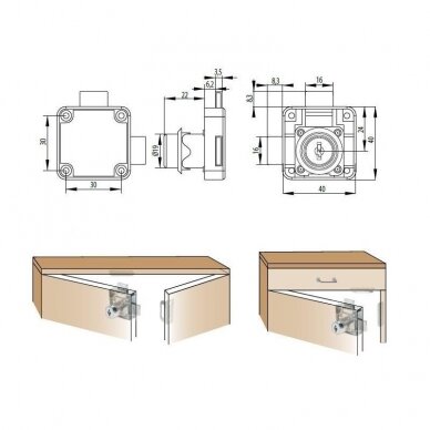 Double locking rim lock for wooden doors 1