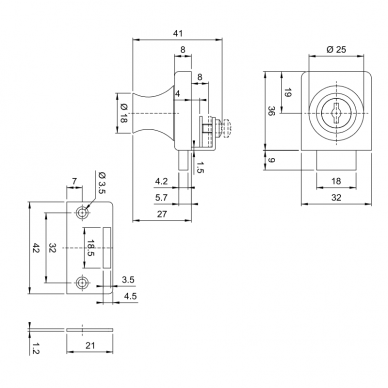 Lock for single glass doors 1