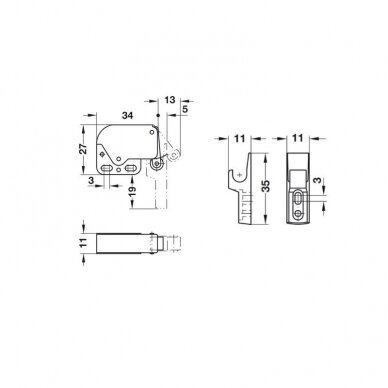 Spring catch, Mini-Latch, for screw fixing 2