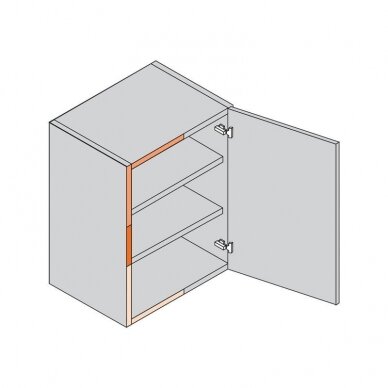 Soft closing mechanism for doors Blumotion, mounting on handle side 1