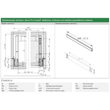 Rectangular railing divider for "Nova Pro Crystal" drawers 1