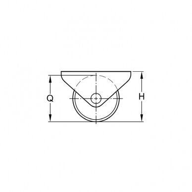 Stationary rubberised wheel without brake 1