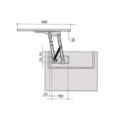 Tabletop lift up mechanism 5