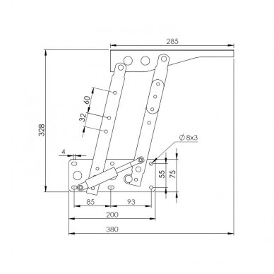 Tabletop lift up mechanism 4